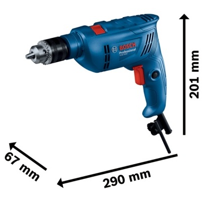 Furadora eléctrica azul BOSCH Professional com medidas