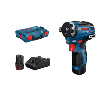 Conjunto de ferramenta Bosch Professional com chave de impacto, bateria, carregador e caixa azul