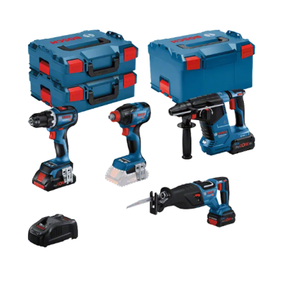 Conjunto de ferramentas elétricas Bosch com caixas organizadoras