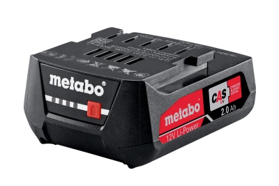 Bateria recarregável Metabo preta e vermelha 12V Li-Power 2.0 Ah