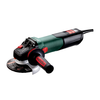 Esmerilhadora elétrica Metabo verde e preta com disco de corte