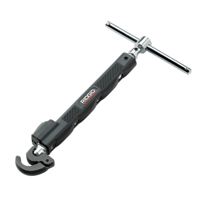 Ferramenta de corte preta com cabo e parte metálica cromada da marca RIDGID