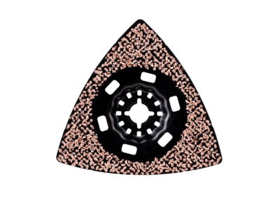 Ferramenta de corte triangular com partículas cor de cobre