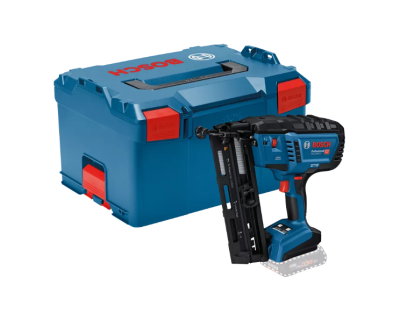 Conjunto de ferramenta Bosch azul com caixa e ferramenta de pregos