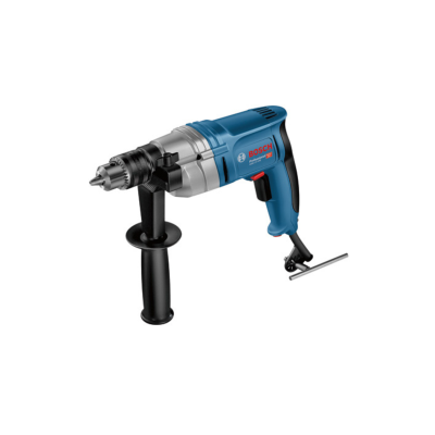 Perfuração Bosch azul e preto com empunhadura adicional