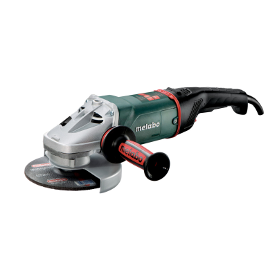 Esmerilhadora elétrica Metabo verde e preta com cabo e disco de corte