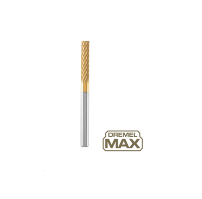 Broca esmeril Dremel MAX dourada e prateada com texturas em espiral