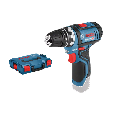 Parafusadora Bosch Professional azul e preta com estojo de transporte azul