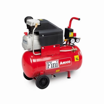 Compressor de ar portátil Fini Amico vermelho com rodas e manómetros