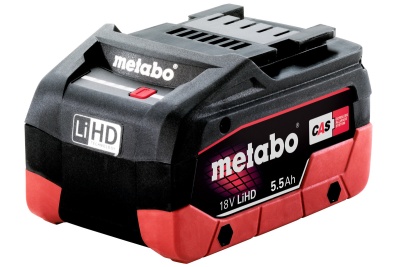 Bateria Metabo preta e vermelha para ferramentas elétricas
