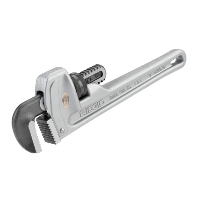 Chave inglesa ajustável metálica prateada com texto gravado