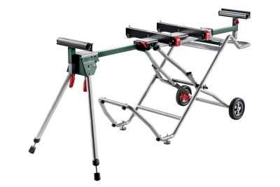 Suporte dobrável de madeira cinzento e verde com rodas