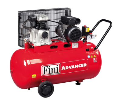 Compressor de ar Fini Advanced vermelho com motor preto e rodas