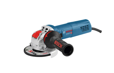 Esmerilhadora elétrica BOSCH azul com punho preto e disco abrasivo