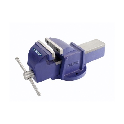 Morsa de bancada azul da marca ECLIPSE com alavanca metálica