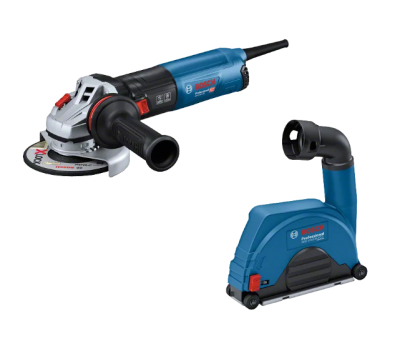 Ferramentas elétricas Bosch azuis e pretas, esmerilhadora angular e máquina Bosch Professional GWS 750-125