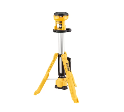 Tripé ajustável DEWALT amarelo e preto para nivelamento de superfícies