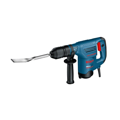 Martelo perfurador Bosch azul e preto com lâmina metálica e cabo adicional