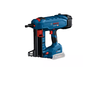 Pistola de pregos Bosch Professional azul e preta com detalhes vermelhos