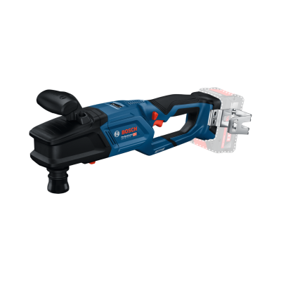 Ferramenta elétrica Bosch azul e preta com alça auxiliar e suporte para bateria