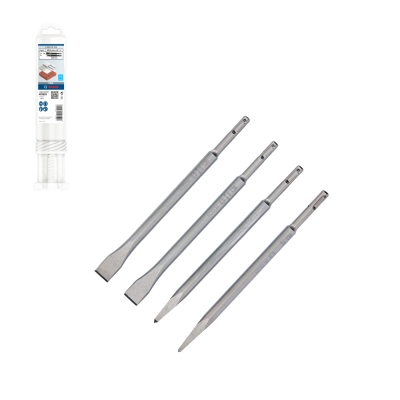 Conjunto de 4 ponteiros SDS plus-4C da Bosch em metal prateado com embalagem branca