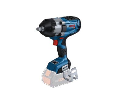 Parafusadora de impacto sem fio BOSH azul e preto com texto visível.
