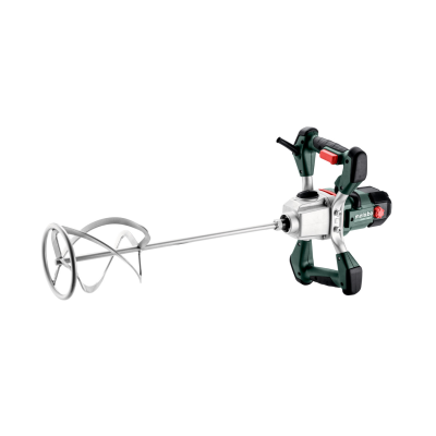 Misturador elétrico verde escuro, preto e prateado com suporte helicoidal de metal