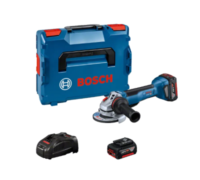 Conjunto de ferramentas Bosch com mala, rebarbadora, carregador e bateria