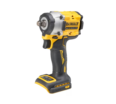 Chave de impacto a bateria DEWALT amarela e preta com punho preto texturizado
