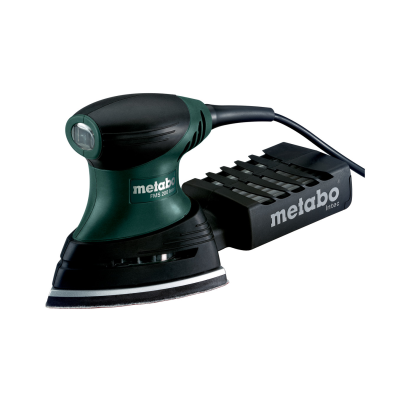 Máquina de lixar Metabo FMS 200 Intec com acessório preto e verde