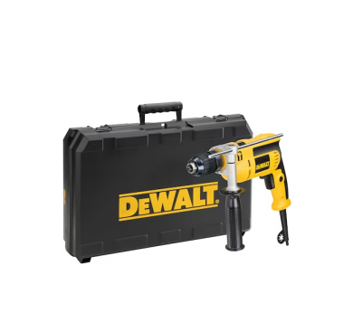 Máquina de perfuração amarela DEWALT com estojo preto
