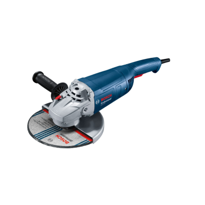 Esmeriladora angular Bosch azul cinza com punho preto e disco circular