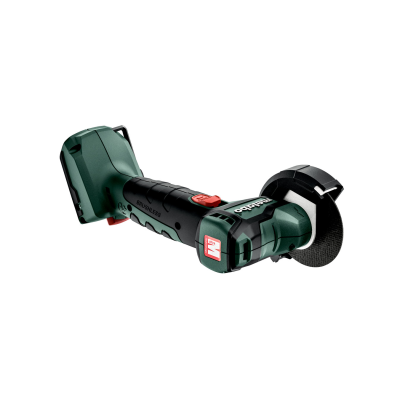 Esmerilhadora sem fio verde escura com disco de corte preto