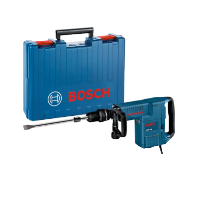 Martelo demolidor elétrico BOSCH azul e preto com mala rígida azul