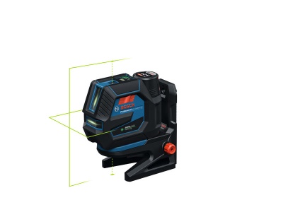 Nivel laser Bosch preto e azul com base ajustável