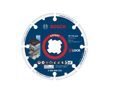 Disco de corte Bosch Expert X Lock azul de 115 mm