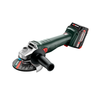 Esmerilhadora Metabo a bateria verde e preta com disco de esmeril