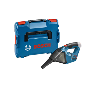 aspirador portátil Bosch azul com mala de armazenamento azul