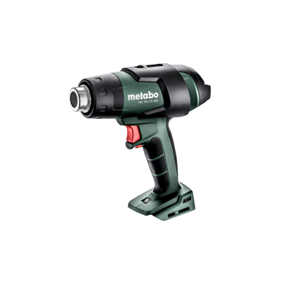 Pistola de ar quente Metabo verde e preto com gatilho vermelho