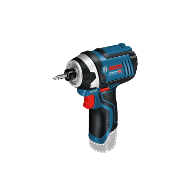 Parafusadora Bosch azul e preta com detalhes vermelhos