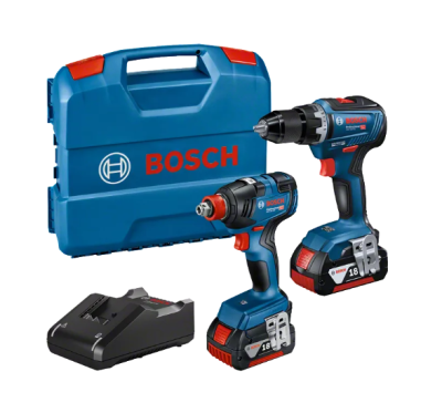 Conjunto ferramenta Bosch com mala, furadeira, chave de impacto e carregador