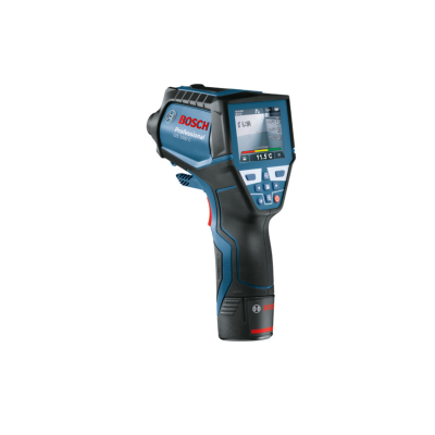 Medidor de temperatura BOSCH Professional azul e preto com ecrã digital