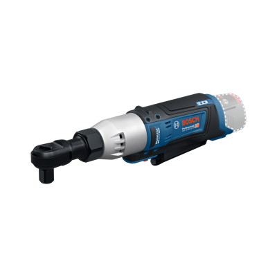 Chave de catraca elétrica Bosch Professional azul e preta com bateria destacada