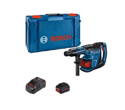 Conjunto de martelete perfurador BOSCH com bateria, carregador e caixa azul