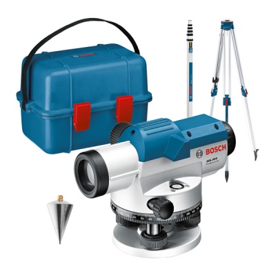 Conjunto para nivelamento Bosch com estojo, tripé e ferramentas de medição