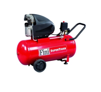 Compressor de ar vermelho Fini SUPERTIGER com rodas e motor preto