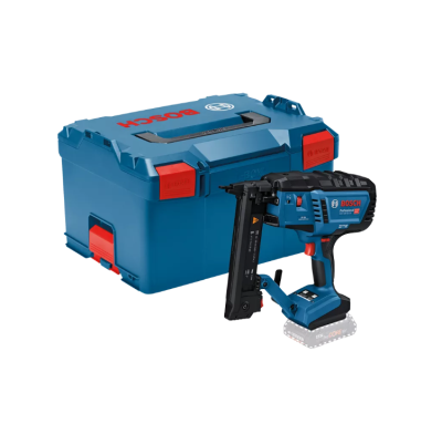 Caixa de ferramentas azul BOSCH com pistola de pregos