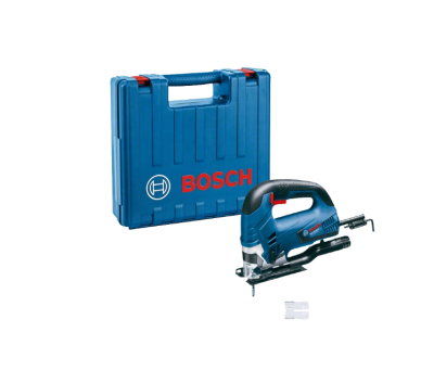 Serra tico-tico elétrica BOSCH azul e preto com estojo azul