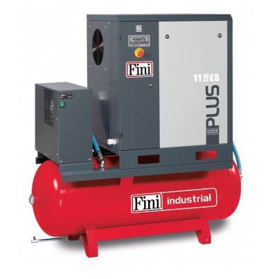 Compressor de ar industrial Fini vermelho e cinza