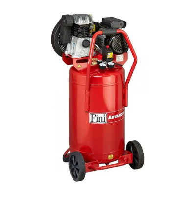 Compressor de ar vermelho Fini ADVANCED com motor e rodas pretas